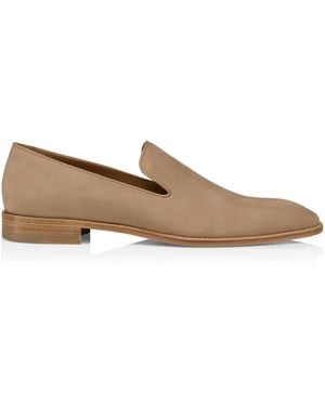 Christian Louboutin Danny Flex Nubuck Leather Loafers - Natural