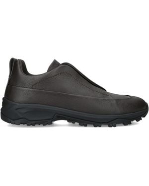 ZEGNA Leather Monte Trainers - Black