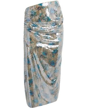 Tory Burch Sequin Midi Skirt - Blue