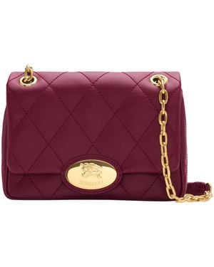 Burberry Small Calfskin Strand Shoulder Bag - Purple