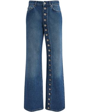 Jean Paul Gaultier Button-Detail Wide-Leg Jeans - Blue