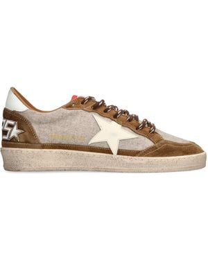 Golden Goose Wool-Suede Ball Star Trainers - Brown