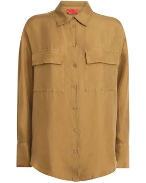 MAX&Co. Silk Patch-Pocket Shirt - Natural