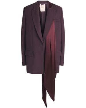 ROKSANDA Wool Scarf-Tie Isabel Blazer - Purple
