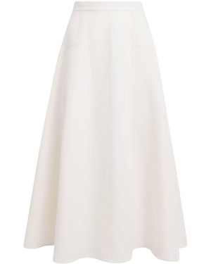 Polo Ralph Lauren Cotton-Wool Panelled Midi Skirt - White