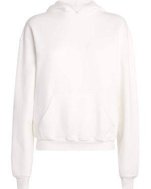 Skims Cotton-Blend Fleece Classic Hoodie - White