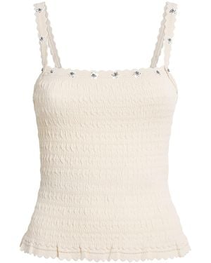 Claudie Pierlot Embellished Knit Tank Top - Natural