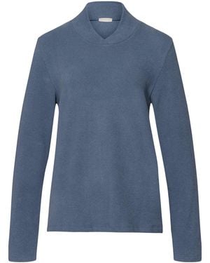 Hanro Cotton-Blend Easy Wear Pullover - Blue