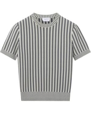 McQueen Knitted Stripe T-Shirt - Grey
