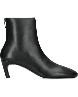 TOTEME Leather Ankle Boots 60 - Black