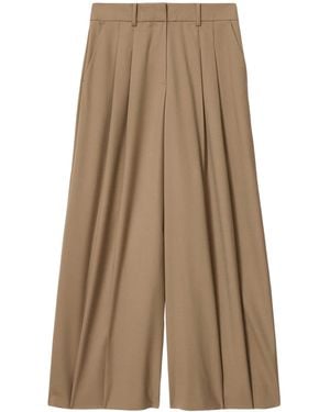 AllSaints Wool-Blend Wide-Leg Poppy Trousers - Natural