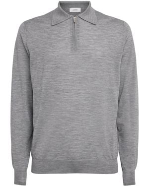 Lardini Wool-Silk-Cashmere Quarter-Zip Jumper - Blue