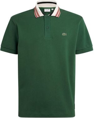 Lacoste Cotton Stripe-Collar Polo Shirt - Green