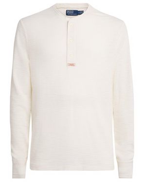 Polo Ralph Lauren Cotton Waffle-Knit Henley T-Shirt - White