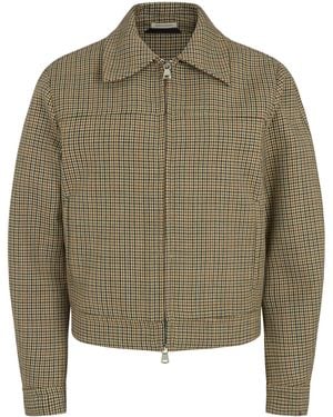 BITE STUDIOS Wool Houndstooth Zip Jacket - Green