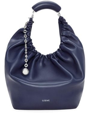 Loewe Medium Leather Squeeze Top-Handle Bag - Blue