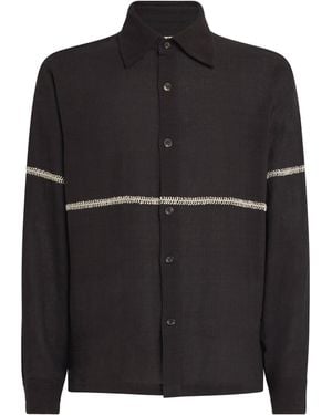 Kartik Research Cotton Embroidered Rabari Shirt - Black