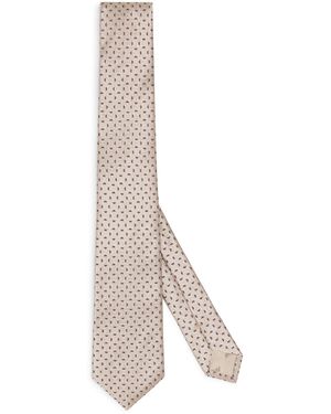 Emporio Armani Silk Wave Jacquard Tie - White