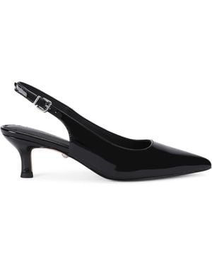Kurt Geiger Patent Leather Stepney Slingback Court Shoes - Black