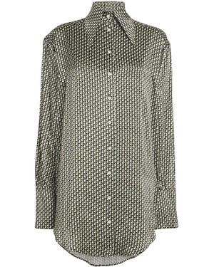 Laura Pitharas Silk Geometric Print Shirt - Grey