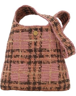 Burberry Raffia Margate Shoulder Bag - Pink