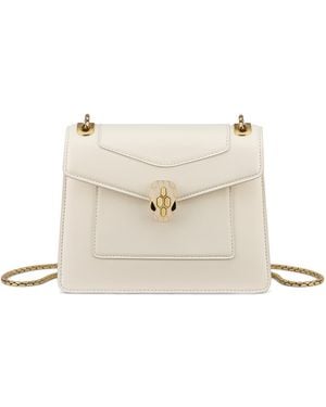 BVLGARI Small Leather Serpent Forever Shoulder Bag - Natural