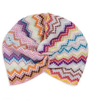 Missoni Knot-Front Zigzag Headband - Red
