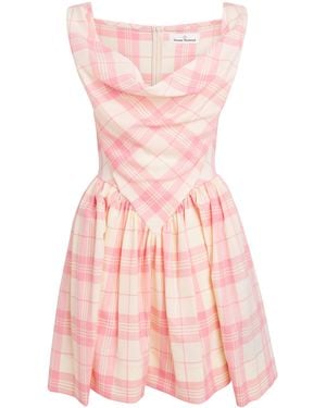 Vivienne Westwood Wool-Blend Tartan Sunday Mini Dress - Pink