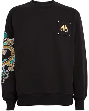 Moose Knuckles Embroidered Dragon Sweatshirt - Black