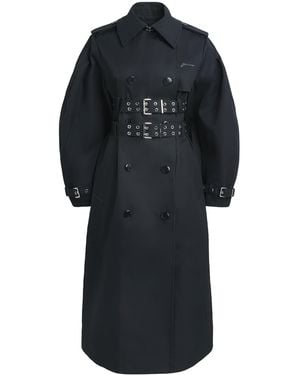 Ganni Organic Cotton Belted Trench Coat - Black
