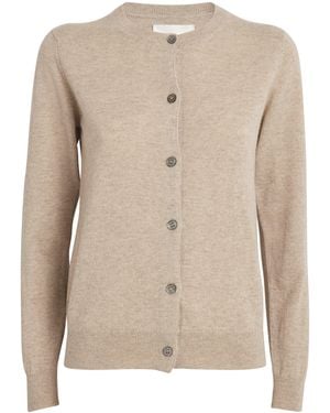 Harrods Cashmere Crew-Neck Cardigan - Natural