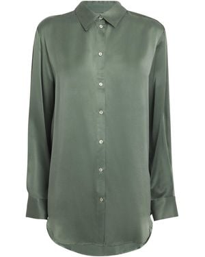 Asceno Silk London Pyjama Bottoms - Green