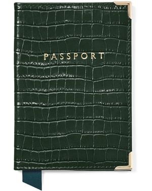 Aspinal of London Leather Passport Cover - Green