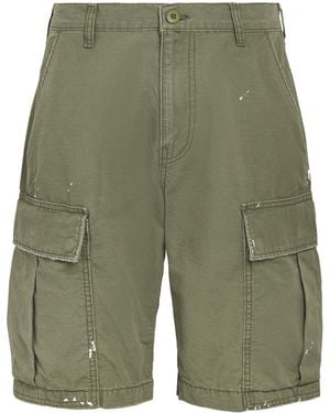 CHERRY LA Cotton Paint Splatter Cargo Shorts - Green