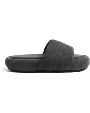 Rick Owens Canvas Chancla Slides - Black
