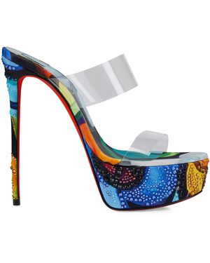 Christian Louboutin Just Nothing Floral Silk Sandals 150 - Blue