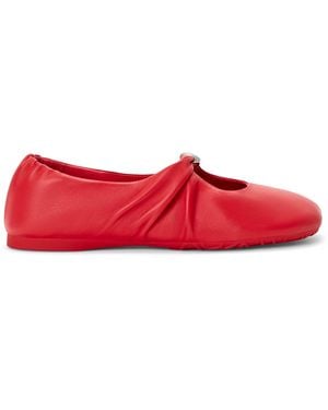 Loewe Leather Pebble Soft Ballet Flats - Red