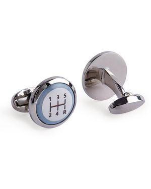 Halcyon Days Enamel Gear-Stick Cufflinks - Metallic