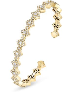 David Morris And Diamond Triolette Square Bangle - Metallic