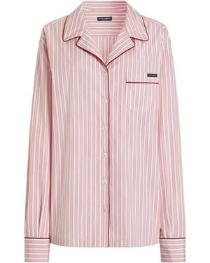 Dolce & Gabbana Cotton-Silk Stripe Shirt - Pink