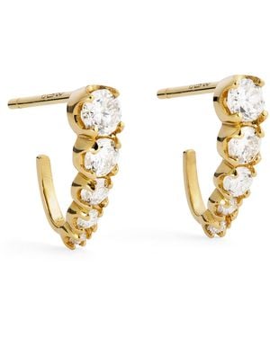 Jennifer Meyer Large And Diamond Edith Stud Earrings - Metallic