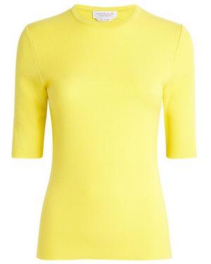 Gabriela Hearst Wool Axis Short-Sleeve Jumper - Yellow