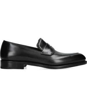 Ferragamo Leather Brandy Loafers - Black