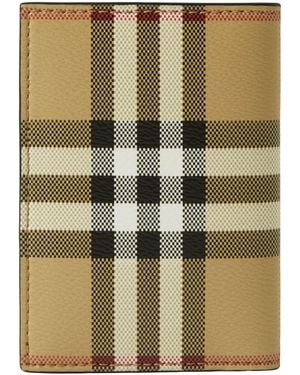Burberry Check Folding Card Case - Green