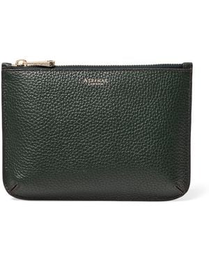 Aspinal of London Large Leather Ella Pouch - Green