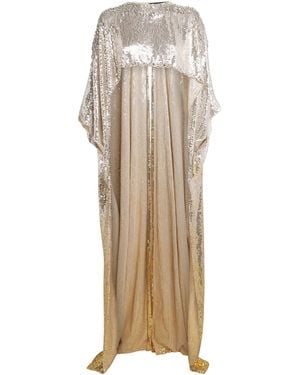 Jenny Packham Sequin Cassia Cape Gown - Natural