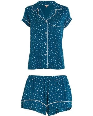 Eberjey Stretch-Modal Printed Gisele Pyjama Set - Blue