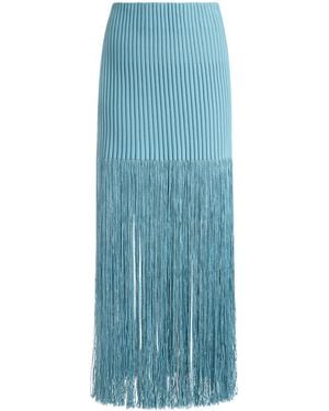 Alaïa Fringed Maxi Skirt - Blue