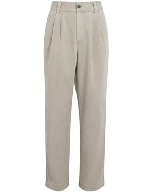 Agolde Cotton Pleated Slater Trousers - Grey