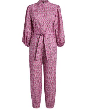 Maje Embroidered Floral Jumpsuit - Pink